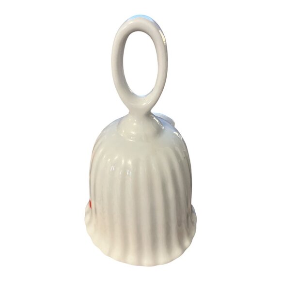 Vintage 1980s Ceramic Christmas Bell – Santa with Candy Cane & Holly – Made in T - Picture 3 of 6